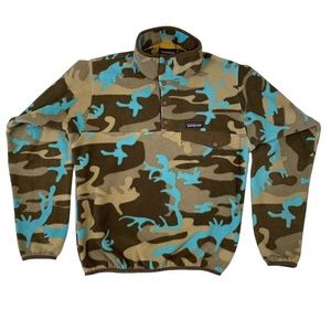 Patagonia Men's Lightweight Synchilla Snap-T Pullover Forest Camo XS Extra Small